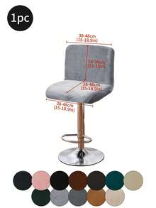 1pc/4pcs/6pcs Silver Fox Plush Low Back, Solid Color Elastic Full Wrap Low Back Chair Cover, Soft & Skin-Friendly Anti-Dirty Low Back Chair Slipcover, Suitable For Dining Room, Study, And Other Chair Decoration, Room Decor - Multicolor - View 41