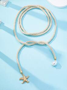 1 件海洋风水手绳项链海星吊坠，夏季度假氛围绳项链首饰
