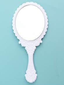 复古手持化妆镜 - 花卉蚀刻电镀梳妆镜，欧式复古图案便携式旅行镜，适用于钱包和梳妆台，INS 美学玫瑰金手镜，送给新娘、青少年和复古爱好者的创意礼物，非常适合婚礼准备、卧室装饰、母亲节和圣诞节的礼物，带有优雅手柄的紧凑型化妆镜 - 多色 - 查看 15