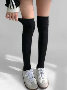 1双/2双装竖条纹过膝袜，保暖柔软，适合18-35岁女性，柔软竖条纹设计，适合日常穿着、聚会和送礼，经久耐用，四季皆可机洗。 - 彩色 - 查看 8