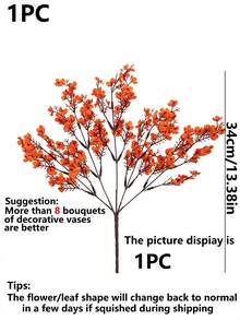 1/3/6PCS Artificial Flowers, Babysbreath Bouquets, Weddings, Home Decor, Dining Rooms, Bedrooms, Vases, Decorations, Outdoor Gardens, Flower Baskets, Valentine's Day Gift Decorations, Parties And Gatherings, DIY Wreaths, Handmade Materials - Burnt Orange - View 2
