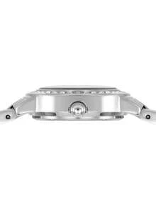 Anne Klein Bộ đồng hồ và vòng tay đính pha lê bạc cho nữ Bộ đồng hồ tròn thạch anh có hai dây xích Bộ đồng hồ Analog quà tặng giản dị thanh lịch cho nữ - Bạc - Xem 3