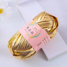 100g Hilo de ganchillo brillante para DIY, bola de hilo para tejer a mano para bolso, manta, cojín, camiseta - Multicolor - Ver 11