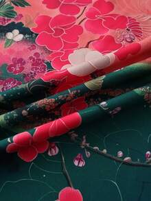 日式和服开衫，简约复古樱花印花，宽松版型，春夏男女皆宜，轻薄外套，适合日常、海滩、旅行、节日、派对、演出等场合。 - 粉色 - 查看 5