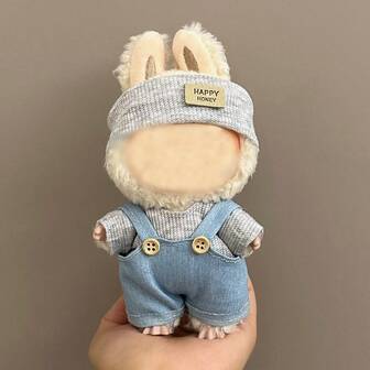 娃娃衣服 适用于拉芙芙衣服娃娃17cm工作服系列服装&裙子套装，仅包含可拆卸服装，适用于1代&2代娃娃服装，坐姿派对裙（仅吊带配件）