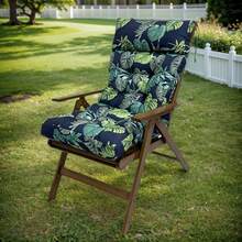 Adirondack Chair Cushions With Head Pillow&Puttee, Waterproof & UV-Proof High Back Patio Chair Cushions,Patio Furniture Pads Seat Cushion Mat For Indoor Outdoor - 綠色樹葉 - 查看 2
