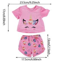 Set de 2 piezas (camisa y pantalones cortos) apto para muñecas bebé Reborn de 16 a 18 pulgadas, accesorio (la muñeca no está incluida)