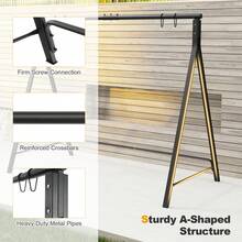 Lifezeal Outdoor Porch Swing Frame Patio Metal Swing Stand With A-Shaped Structure - Black - View 5