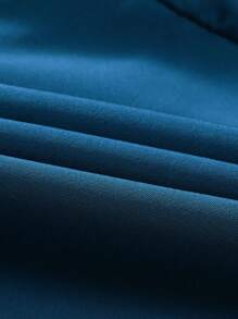 一体式纯色运动短裤，防摩擦衬里，双层运动短裤，男女皆宜，跑步，户外健身，春夏 - 藍色 - 查看 6