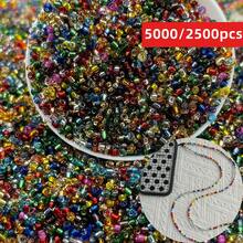 5000/2500 颗 2 毫米彩色散装玻璃种子珠 - 高品质均匀圆珠，适用于 DIY 珠宝制作、耳环、手链、项链 - 优雅的手工工艺产品珠宝配件套装，适用于 DIY 珠宝配件珠子 - 彩色 - 查看 7