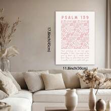[ 2D,Framed ]Pink Christian Wall Art Bible Verse Canvas Poster Floral Wall Decor Religious Pictures Girls Room Prints Scripture Poster Bundle Bow Artwork  Preppy For Bedroom - Đã đóng khung - Xem 2