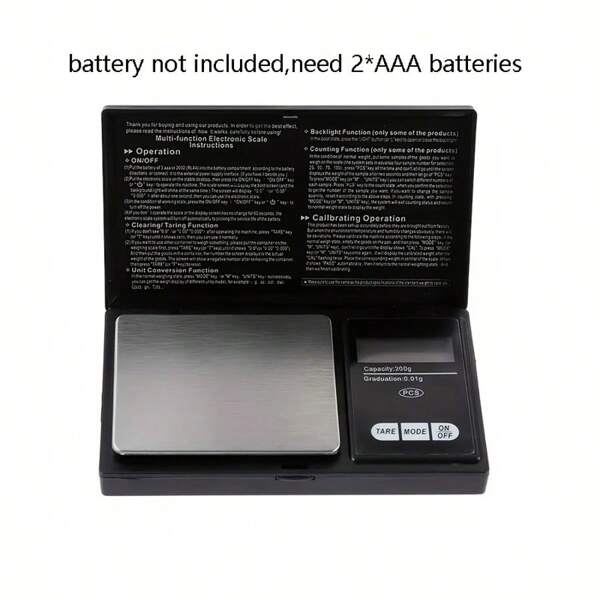 1 pieza Báscula electrónica de bolsillo de acero inoxidable de 200 g, balanza digital de bolsillo para oro, gramos, báscula portátil