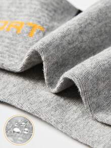 5/10 双男式中筒袜套装 - 字母印花运动袜，吸湿排汗，轻盈四季休闲袜，适合健身/日常/休闲 - 彩色 - 查看 3