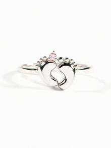 1 PC Pretty Angel S925 Sterling Silver Cubic Zirconia Rings For Women Fine Jewelry Party Gift - 1# - View 6