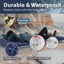 Alfombrilla para dormir ultraligera con alto valor R para climas extremos, fácil de inflar, colchón de camping ideal para senderismo y aventuras al aire libre - Azul - Ver 3