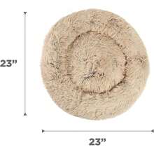 Best Friends By Sheri Original Calming Donut Dog And Cat Bed, Shag Faux Fur, Taupe, (23in X 23in) - Anxiety Relief For Pets Up To 25 Lbs - Hải quân Lux - Xem 8