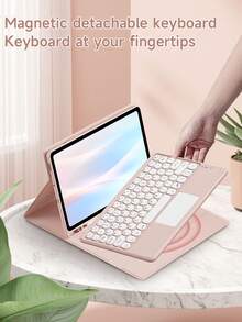 Estuche protector personalizado con teclado táctil compatible con iPad (A16) de 11 pulgadas de 11.ª generación 2025, iPad Air de 11 pulgadas (M2)-2024/iPad de 10.2 pulgadas, estuche con teclado compatible con Samsung Galaxy Tab A7 de 10.4 pulgadas, teclado desmontable con panel táctil, equipado con soporte de visualización múltiple, ranura para lápiz incorporada en el estuche protector, el teclado admite uso dividido - Multicolor - Ver 5