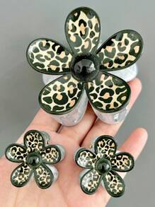 2 piezas Pinzas para el cabello de mujer grandes de acrílico con flor, elegante y elegante pinza personalizada para moño y recogido, accesorio de cabello con decoración floral, versátil para uso diario