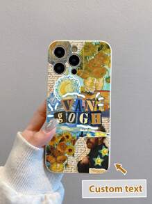 1 pieza Funda de teléfono personalizable de TPU blanco con texto/letra/gráfico personalizado, anti-caída