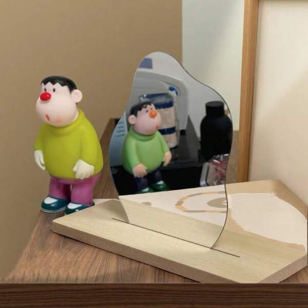 1 pieza Espejo de maquillaje asimétrico en forma de nube, sin marco de acrílico, apto para manualidades DIY, tocador y dormitorio