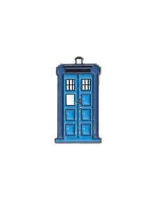 1 pièce Broche de cabine téléphonique bleue créative, insigne en métal, accessoire de sac à dos, décoration de médaille, bijou