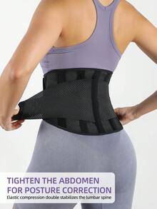 VBOSI 1pc Adjustable Lightweight Breathable Waist Belt, Provides Lower Back Support, Unisex - Black - View 6