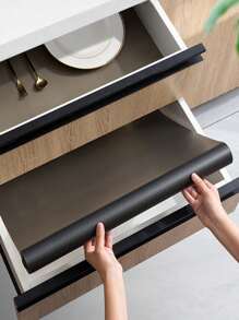 1 Roll Transparent Black Shelf Liner, Non-Slip Cabinet Liner ,Clear Non-Adhesive Drawer Liner,EVA Waterproof Refrigerator Liner,Easy To Cut Cupboard Liner For Shelves,Desk,Cabinet,Kitchen,Shelf Mats.(11.8"*59")
