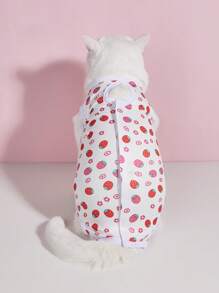 Soft & Thin Cat Spaying Clothes, Cat Spaying/Weaning Surgery Suit, 4-Leg Warming & Anti-Licking Outfit - Multicolor - View 4