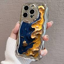 Funda para teléfono (1 unidad) compatible con 16 ProMax/16Plus/16Pro/16, 15/14/13/12/11. Diseño ondulado electrochapado. Lentes de precisión. Resistente a golpes y caídas. Funda protectora integrada de TPU. - Blanco - Ver 4