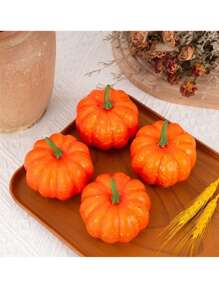 1 件逼真的万圣节南瓜装饰 - 鲜艳的橙色假南瓜模型、DIY 家庭派对道具、壁炉架/桌面展示、节日家居装饰、秋季婚礼/季节性餐桌布置、万圣节和感恩节装饰