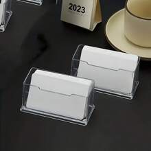 Un juego de 4 cajas de almacenamiento para tarjetas de presentación transparentes, hechas de plástico, se utilizan para guardar pequeñas tarjetas de presentación, juguetes y tarjetas, se utilizan para colocar varias tarjetas de presentación y juguetes en el mostrador de recepción de la exposición, etc.