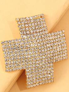 1 Pair Sexy Silver Crystal Cross Shaped Nipple Pasties, Women Party Accessories - Gold - View 4