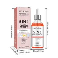 30ml Concentrated Essence, Anti-Aging, Skincare, Vegan, 5-In-1 Facial Serum, Infused With Vitamin C And Hyaluronic Acid, Firms Skin, Reduces Wrinkles, Minimizes Pores, Brightens Complexion - 彩色 - 查看 8
