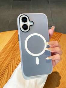 黑色磨砂软壳奢华透明磁性无线充电手机简约纯色节日礼物送给情侣朋友家人自己耐用、防震、时尚的 TPU 材质柔软磨砂 TPU 保护手机壳适用于 16 Pro Max/15/14 Plus/13/12/11