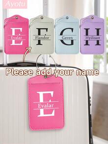 Ayotu Customized Luggage Tags With Letter Names, Travel Cruise Suitcase Label Nameplates, Backpack, Handbag And Schoolbag Nameplate Identifiers, Personalized Card Holders, Travel ID Tags For Business ID Card Holders, Essential For Group Outings, Events, Company Reunion Trips, Business Leisure Customization, Bag Accessories, Birthday Keychains/Keychain Decorations, Treasures Suitable For Travel And Outings - Multicolor - View 2