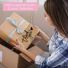 550 Pcs Thank You Cards And Stickers Set, 50 Business Cards And 500 Small Business Support Sticker Labels, Kraft Brown - Brown - View 5