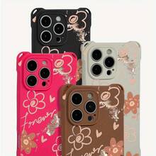Funda para teléfono con diseño de flor naranja, funda colgante para teléfono con cuatro esquinas, 16 Plus, 14, 15 Pro, 13, 12, TPU, 1 unidad - Colores mixtos 2 - Ver 3