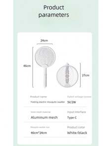 Foldable Mosquito Killer Trap Bug Zapper Racket 3 Layer Electric Rechargeable Insect Killer Racket Against,500mAh - Multicolor - View 8