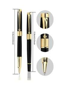 1 Luxury Ballpoint Pen Set, Free Laser Engraving, Best Ballpoint Pen Gift Set, Suitable For Men & Women, Professionals, Office, Groomsmen, Wedding Party, Graduation, Christmas, Refill 0.5mm (Black/Blue)