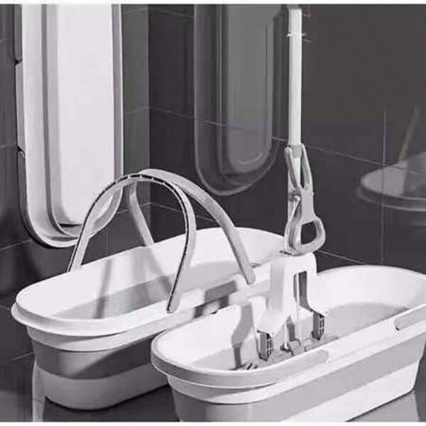 Balde Dobrável Retangular de Silicone com Alça Pratico Retrátil Fácil de limpar durante a limpeza Pode ser dobrado para armazenamento