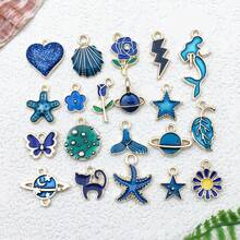 20/200 件 10 色新款时尚珐琅散装花朵心形什锦饰品可爱镀金吊坠适用于 DIY 手链项链耳环珠宝制作工艺配件 - 混合 - 查看 22