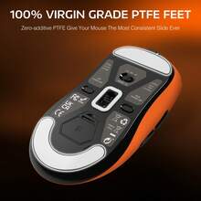 ATTACK SHARK X3 Wireless Gaming Mouse, 49g Ergonomic Design, 3-In-1 Connection, PAW3395 26000 DPI Optical Sensor, 200h Battery Life, Programmable Buttons, PC/Notebook Accessory - Orange - View 6