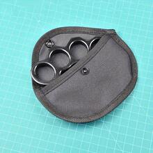 1 Piece Fabric Boxing Glove Storage Bag With Soft Liner And Hanging Buckle - Shockproof Protective Tool Storage Bag, Suitable For Self-Defense Tools, Martial Arts Training, Gym And Home Use, Portable Durable Organizer, Secure Closure Design |   Soft Cushion Inner Layer |   Shockproof Material - 黑色 - 查看 3