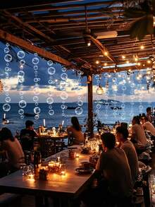 1/2/4串海底白色泡泡花环，海底派对装饰，生日装饰，悬挂彩带海滩横幅水下背景，海洋美人鱼派对装饰悬挂彩带横幅用于海上生日背景，教室家居装饰，派对用品 - 白色 - 查看 5