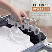 Faltbarer Reise-Kleiderbügel für kompakte Garderobe-Organisation in Hotels, Büros und Zuhause - Multifunktionaler Reise-Kleiderständer mit leichtem, stabilem Rahmen, platzsparender Aufhänge-Organizer für reisefreundige Outfits, Wäscheraum-Utility, ideal für Übernachtungen, Geschäftsreisen, Wochenendtrips, tägliche Reisen, Urlaubspackung, einfacher Aufbau und Ordnungsverbesserung im Kleiderschrank täglich - Verschiedenfarbig - Übersicht 4