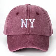 1 قبعة بيسبول NY مطرزة للرجال، قابلة للتعديل، كاجوال للاستخدام الخارجي - رمادي - مشاهدة 5