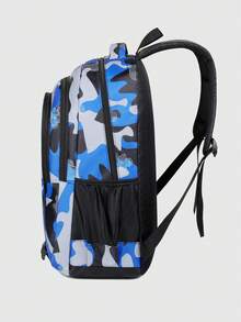 Doodle Camouflage Backpack Large Capacity Multi-Compartment Student Backpack - Lightweight Multi-Season Street Style Student Backpack Travel Backpack Back To School Supplies - Multicolor - View 5