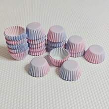 迷你蛋糕纸杯蛋糕衬垫、烘焙纸杯蛋糕杯、一次性烘焙模具 - 粉紅 藍漸層色 - 查看 11