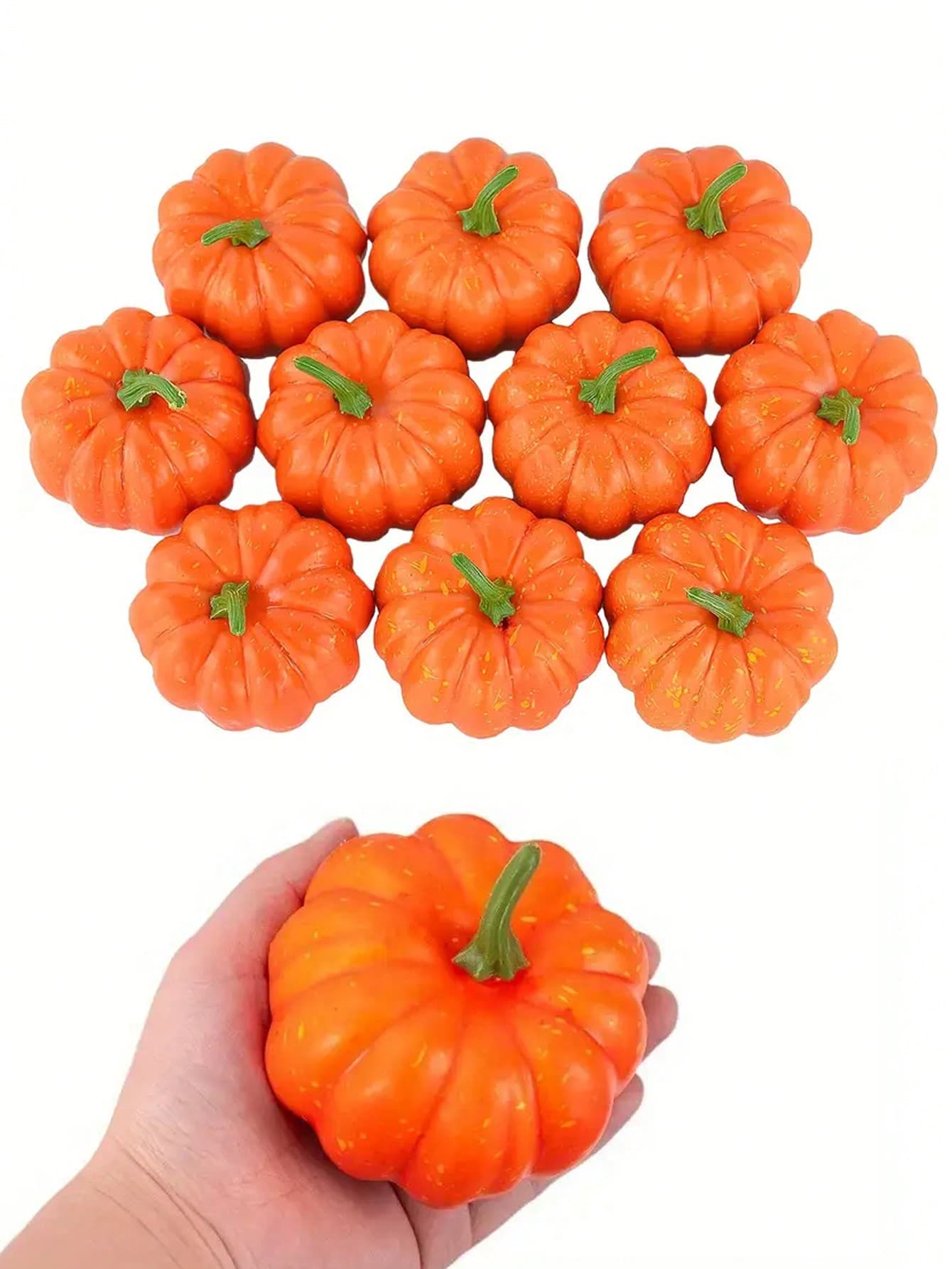 1 件逼真的万圣节南瓜装饰 - 鲜艳的橙色假南瓜模型、DIY 家庭派对道具、壁炉架/桌面展示、节日家居装饰、秋季婚礼/季节性餐桌布置、万圣节和感恩节装饰