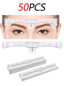 100/50/10pcs Eyebrow Tattoo Template Ruler, Disposable Eyebrow Shape Design Ruler, Standard Eyebrow Tattoo Ruler, Positioning Ruler, Measuring Eyebrow Gauge